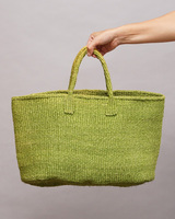 ケニア　サイザルバッグ　ワイド　Lサイズ　(黄緑)