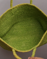 ケニア　サイザルバッグ　ワイド　Lサイズ　(黄緑)