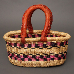 (ブルキナファソ)　楕円マルシェバスケット　(S)　No.3
