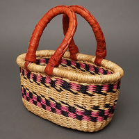 (ブルキナファソ)　楕円マルシェバスケット　(S)　No.3