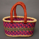 (ブルキナファソ)　楕円マルシェバスケット　(M小さめ)　No.13