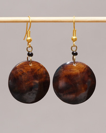 (ケニア)　　牛骨プレート　ピアス　No.600-22