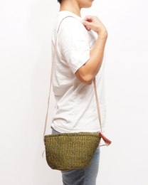 ケニア　サイザルポシェット　(カーキグリーン)　