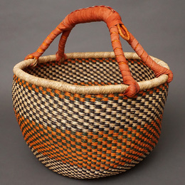 (ブルキナファソ)　半球マルシェバスケット　カラー　Lサイズ　No.5