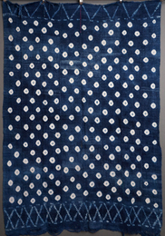 (ブルキナファソ)　藍染絞り　古布大判布　(L)　No.72