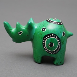 ソープストーン置物　サイさん　Mサイズ　No.19　犀