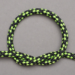 ジェンベ用ロープ　5ミリ径　(ブラックxネオングリーン)