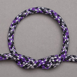 ジェンベ用ダイニーマロープ　5ミリ径　(パープルxブラックxホワイトxグレー)