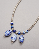 (ケニア)　グラス&メタルビーズ　ネックレス　 No.175