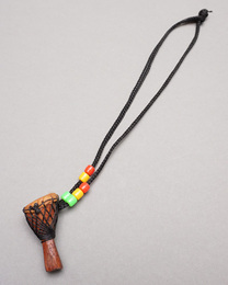 (ギニア)　ジェンベペンダント　黒ロープ　 No.159