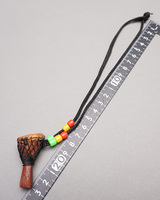 (ギニア)　ジェンベペンダント　黒ロープ　 No.159