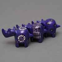 ソープストーン置物　ミニサイさん　パープル系　Sサイズ　※柄アソート