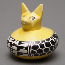 ソープストーン　だるまネコ　Mサイズ　No.4　猫