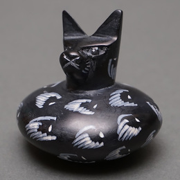 ソープストーン　だるまネコ　Mサイズ　No.15　猫