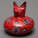 ソープストーン　だるまネコ　Mサイズ　No.18　猫