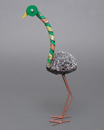 (マリ)　リサイクルバード　ダチョウ　No.1　廃材アート