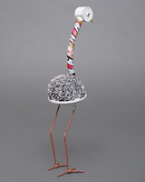 (マリ)　リサイクルバード　ダチョウ　No.6　廃材アート