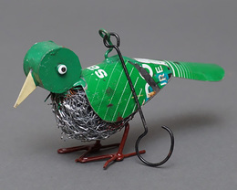 (マリ)　リサイクルバード　小鳥　No.10　廃材アート