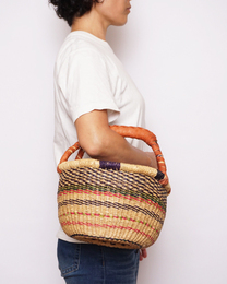 (ブルキナファソ)　半球マルシェバスケット　カラー　Mサイズ　No.5