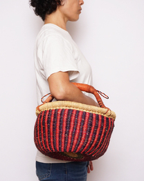 (ブルキナファソ)　半球マルシェバスケット　カラー　Mサイズ　No.6