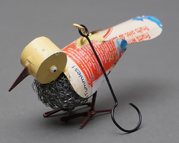 (マリ)　リサイクルバード　小鳥　No.13　廃材アート