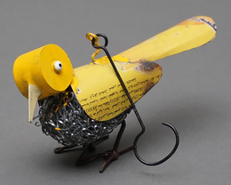 (マリ)　リサイクルバード　小鳥　No.17　廃材アート