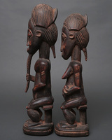 (コートジボワール)　バウレ族　座像　ペア　No.4