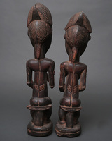 (コートジボワール)　バウレ族　座像　ペア　No.4