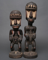 (コートジボワール)　ゲレ族　座像　ペア　No.1
