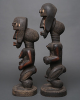 (コートジボワール)　ゲレ族　座像　ペア　No.1