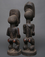 (コートジボワール)　ゲレ族　座像　ペア　No.1