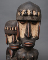 (コートジボワール)　ゲレ族　座像　ペア　No.1