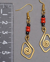 (ケニア)　　真鍮&ビーズ　ピアス　No.600-64