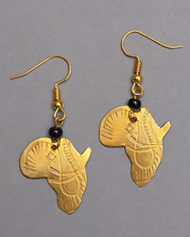 (ケニア)　　真鍮アフリカエレファント　ピアス　No.700-16