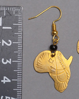 (ケニア)　　真鍮アフリカエレファント　ピアス　No.700-16