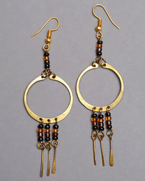 (ケニア)　　真鍮&ビーズ　ピアス　No.600-108