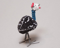 (ケニア)　ワイヤービーズアニマルアート　(ホロホロ鳥)