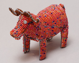 (ケニア)　ワイヤービーズアニマルアート　(バッファロー)