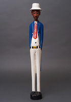 (コートジボワール)　コロン人形　XLサイズ　No.4　ブルーのジャケットの紳士