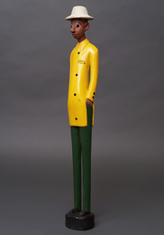 (コートジボワール)　コロン人形　XLサイズ　No.5　黄色いシャツの紳士