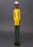 (コートジボワール)　コロン人形　XLサイズ　No.5　黄色いシャツの紳士