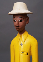 (コートジボワール)　コロン人形　XLサイズ　No.5　黄色いシャツの紳士
