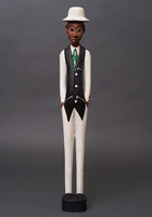 (コートジボワール)　コロン人形　XLサイズ　No.6　ブラックベストの紳士