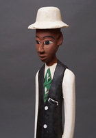 (コートジボワール)　コロン人形　XLサイズ　No.6　ブラックベストの紳士