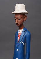 (コートジボワール)　コロン人形　XLサイズ　No.8　ブルースーツの紳士