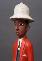 (コートジボワール)　コロン人形　XLサイズ　No.14　レッドジャケットの紳士