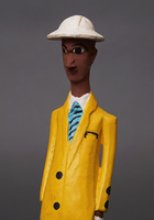 (コートジボワール)　コロン人形　Sサイズ　No.1　黄色いジャケットの紳士